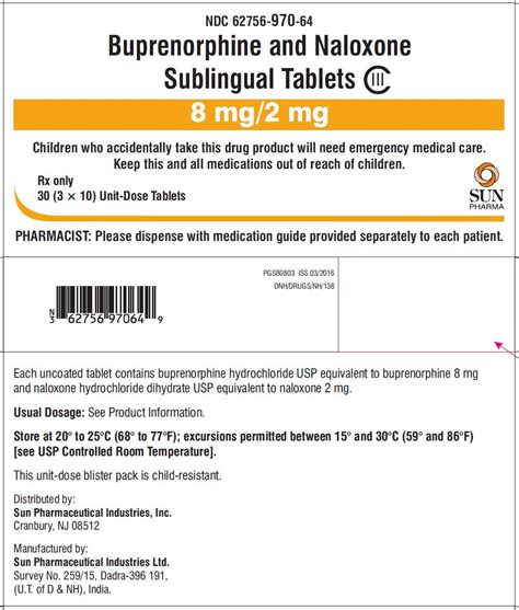 Buprenorphine And Naloxone Sublingual Tablets Fda Prescribing