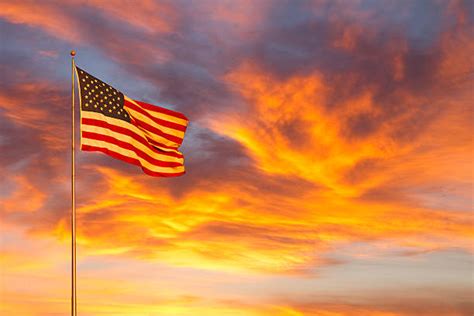 Royalty Free American Flag Sunset Pictures, Images and Stock Photos ...