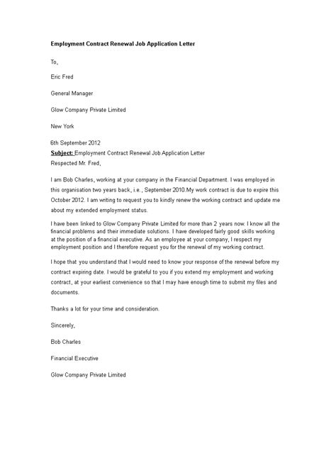 Non Renewal Of Employment Contract Letter To Employer At Sample Letters