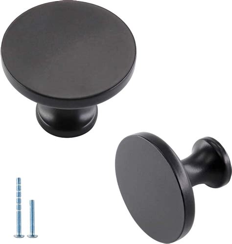 Buy Pack Homdiy Matte Black Cabinet Knob Solid Drawer Knobs Round