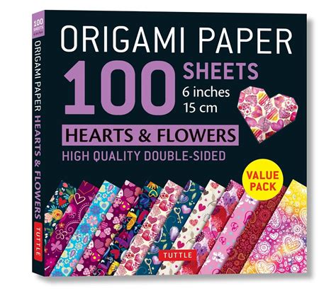 Origami Paper 100 Sheets Hearts Flowers 6 15 Cm Tuttle Origami