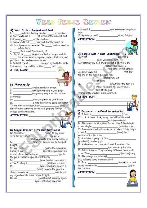 Verb Tense Review Esl Worksheet By Teavi