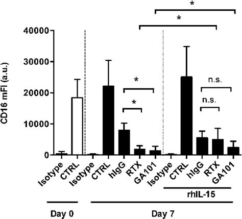 CD16 expression in NK cells. CD16 expression was analyzed by flow ...