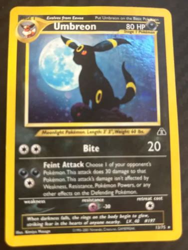 Pok Mon Tcg Umbreon Neo Discovery Unlimited Holo Rare Nm Ebay