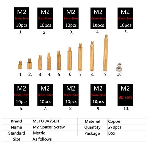 M Male Female Brass Spacer Standoff Screw Diy Acc Grandado