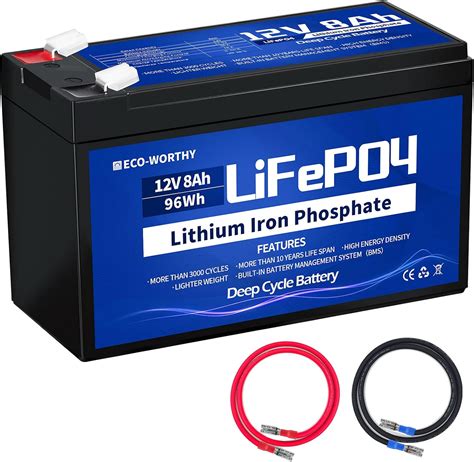 Eco Worthy V Ah Rechargeable Lifepo Lithium Iron Phosphate Battery