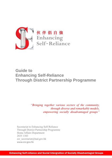 PDF Guide To Enhancing Self Reliance Through Esr Gov Hk Guide