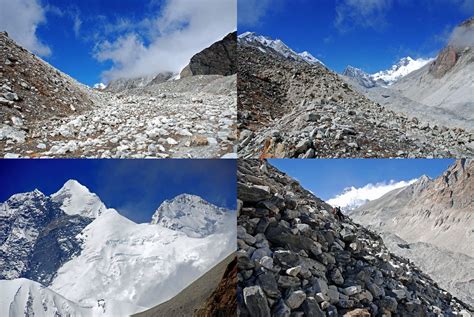 8 4 Trail To Makalu Sandy Camp On Side Of Barun Glacier With Lhotse, Lhotse Shar and Everest ...