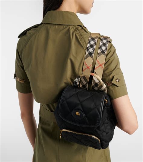 Mini leather-trimmed backpack in black - Burberry | Mytheresa