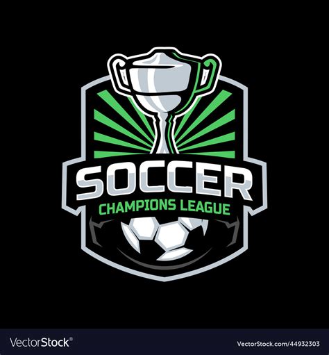 Soccer Tournament With Trophy Badge Logo Vector Image