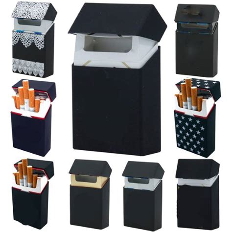 cigarette case leather tobacco holder thin aluminum metal cigarette box