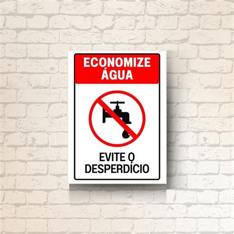 Placa de Sinalização para Empresas Economize Agua Desligue