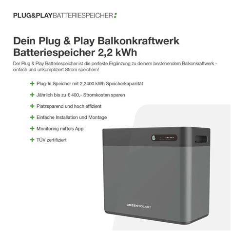 Plug Play Batteriespeicher für Balkonkraftwerke kaufen