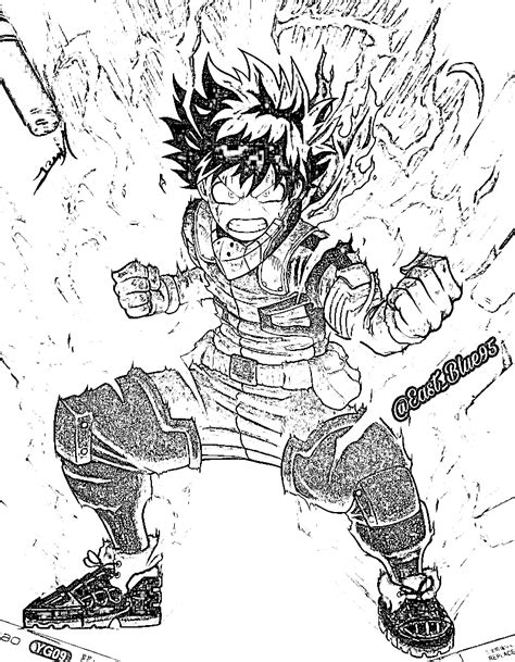 Deku Izuku Midoriya Boku No Hero Academia Para Colorear E Imprimir