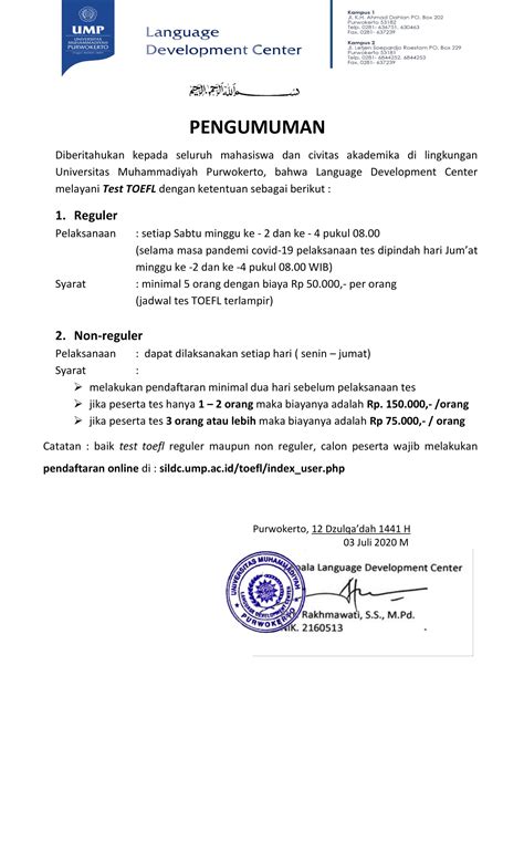 Toefl Ldc Ump