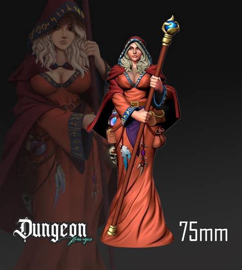 Mindaya The Wizard 32mm Or 75mm Pinup Fantasy Miniature Etsy