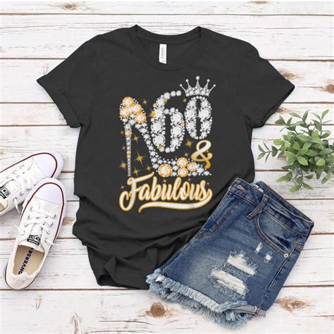 60 And Fabulous 60 Years Old 60th Birthday Diamond Crown Shoes V2 Women T Shirt Thetio