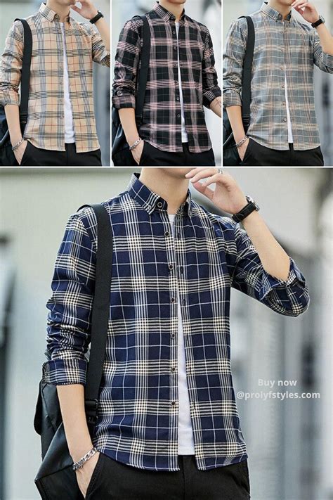 Shirt For Men Long Sleeve Shirt Plaid Shirt Prolyf Styles