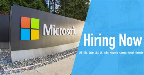 Microsoft Jobs UAE-KSA-Qatar-USA-UK-India-Malaysia-Canada 2022