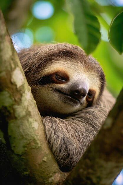 Premium AI Image | a sloth in a tree