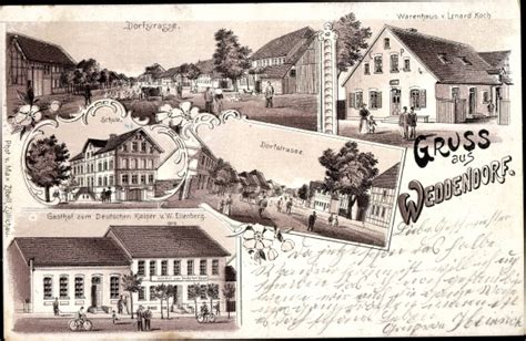 Litho Weddendorf Oebisfelde In Sachsen Anhalt Warenhaus L Koch Schule