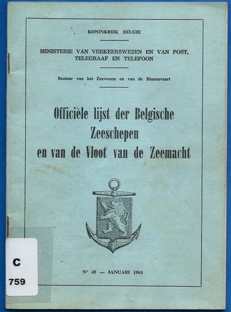 Officiële lijst der Belgische zeeschepen en van de vloot van de