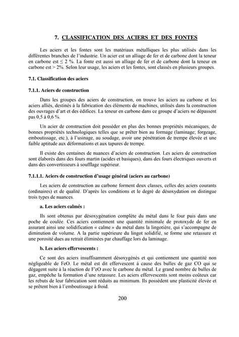 SOLUTION 7 Classification Des Aciers Et Des Fontes 34 Pages Studypool