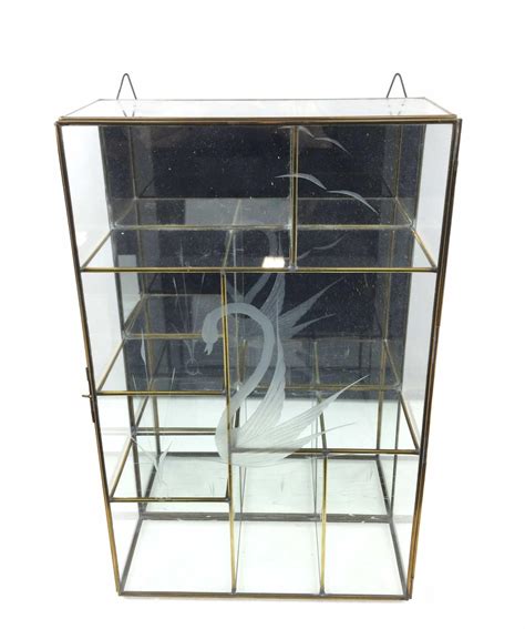 Lot Etched Glass Mirrored Display Cases