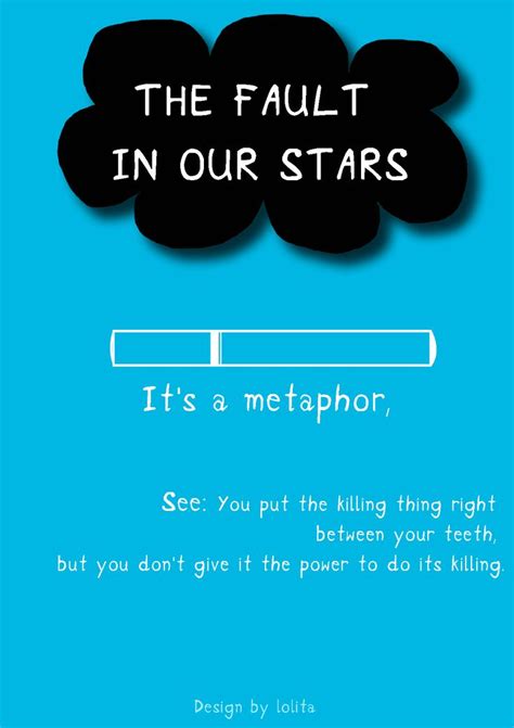 the fault in our stars is shown on a blue background with black clouds above it