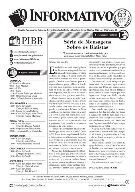 Pdf Mensagem Pastoral S Rie De Mensagens Sobre Os Batistas Um Pouco