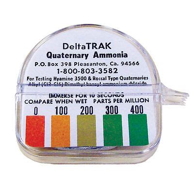 Deltatrak Quat Ammonium Test Paper Strips Quaternary Ammonia