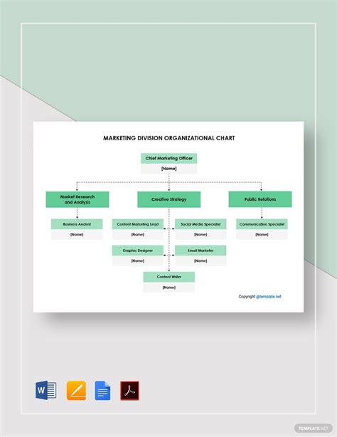 Marketing Division Organizational Chart Template in PDF, Word, Pages ...