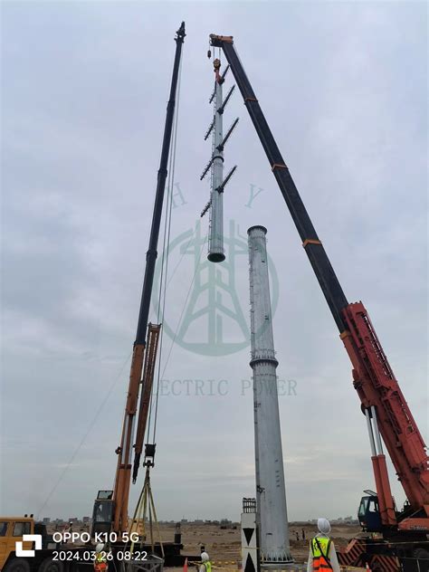 High Voltage Power Transmission Line Monopole Towers Electric Pylon