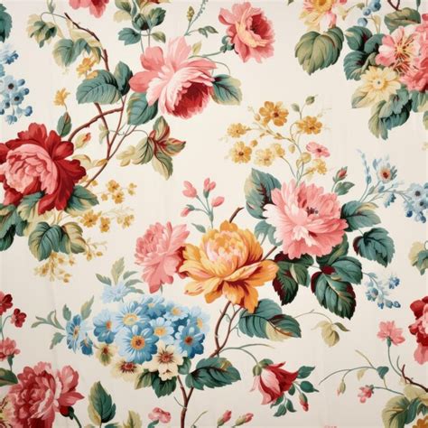 Premium Photo | Vintage Floral Pattern Fabric For Curtains Traditional ...