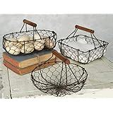 Amazon Cvhomedeco Metal Wire Small Egg Baskets Rust Fruit Baskets