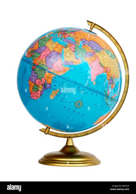 Side View Of Globe Showing Africa Asia And Europe Stock Photo Alamy