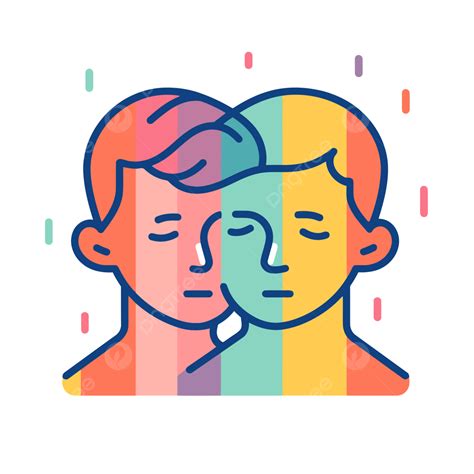 Ilustración De Vector De Símbolo De Pareja Gay Png Lgbtq Icono Lineal Icono Plano Png Y