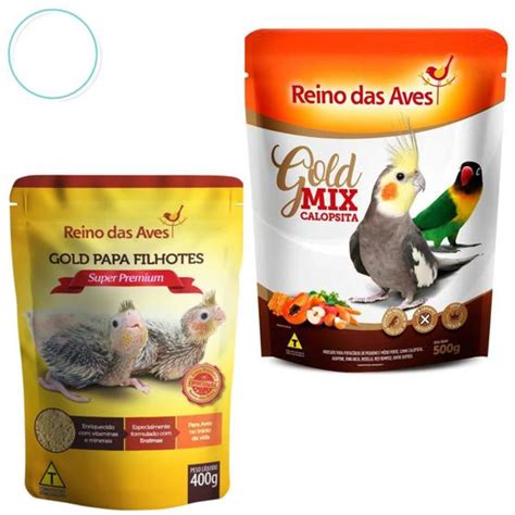 Kit Calopsita Gold Mix G Papa Gold Refil G Reino Das Aves