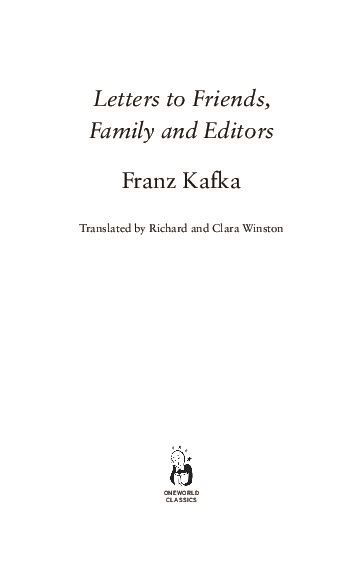 Letters To Friends, Family and Editors: Franz Kafka - PDFCOFFEE.COM