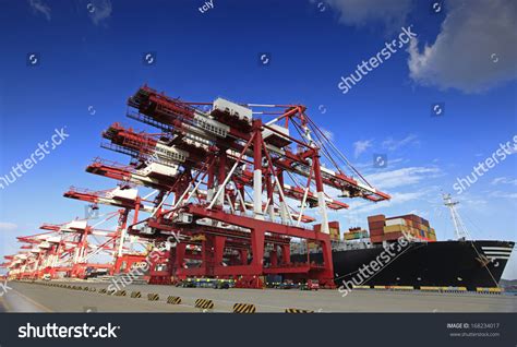 China Qingdao Port Container Terminal Stock Photo 168234017 : Shutterstock