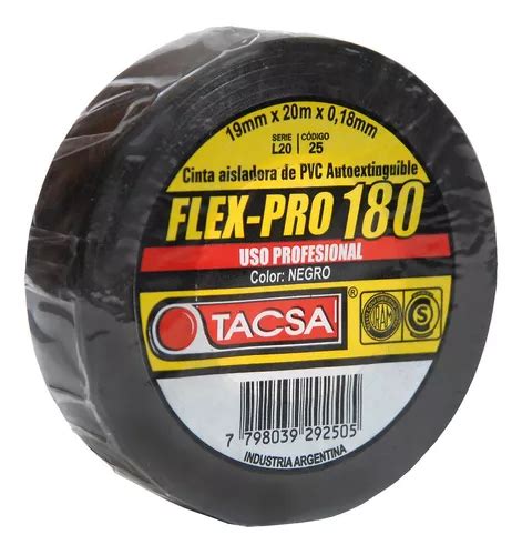 Cinta Aisladora Tacsa Flex Pro X Mts Negro Pack X