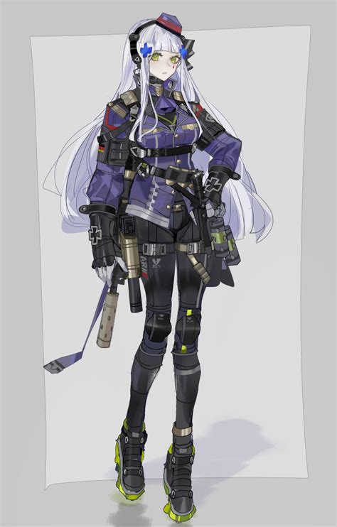 Safebooru 1girl Absurdres Adapted Costume Assault Rifle Bangs Black Panties Blunt Bangs Boots