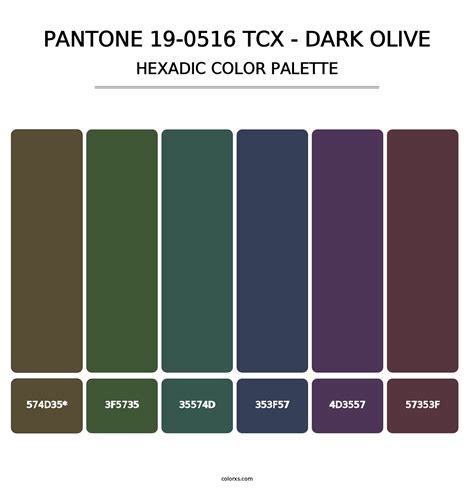 PANTONE 19-0516 TCX - Dark Olive color palettes - colorxs.com