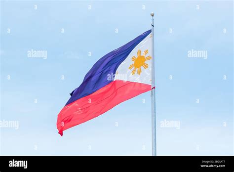 Flag of the Philippines. Three stars and a sun Stock Photo - Alamy