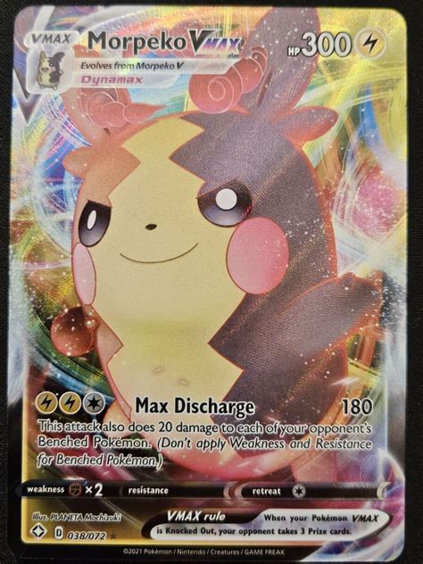 Morpeko VMAX 038 072 Shining Fates Full Art Ultra Rare Holo Pokémon TCG