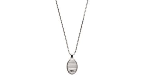 Emporio Armani Necklace In Silver Metallic For Men Lyst