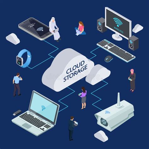 3d Isometric Cloud Computing Stock Illustration Illustration Of