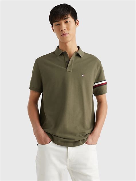 Signature Tape Regular Fit Polo Khaki Tommy Hilfiger