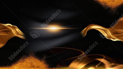 Black Gold Awards Ceremony Stage Wind Powerpoint Background For Free