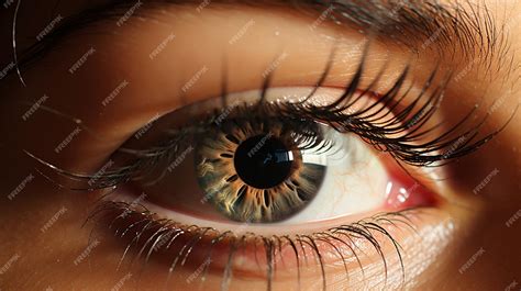 premium photo beautiful woman  long brown eyelashes